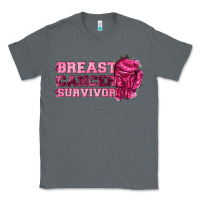 Charcoal Heather Breast Cancer Survivor Classic Tee - texasbilliewilder