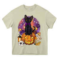 Mossy halloween black cat pumpkin Heavy Core Tee - BarkalooDesign