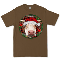 Cacao Hereford Cow Christmas Premium Tee - RanaPortraitStore