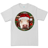 Dove Grey Hereford Cow Christmas Premium Tee - RanaPortraitStore