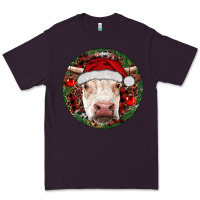Plum Hereford Cow Christmas Premium Tee - RanaPortraitStore