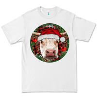 White Hereford Cow Christmas Premium Tee - RanaPortraitStore