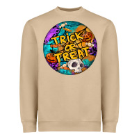 Mushroom Trick Or Treat Hallowen Round Heavyweight Sweatshirt - LillyAllenDesigns