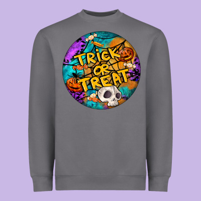 Trick Or Treat Hallowen Round Heavyweight Sweatshirt Designed By Lillyallendesigns