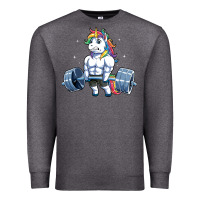 Charcoal Heather Unicorn Weightlifting T Fitness Gym Deadlift Rainbow Gifts Party Men W Premium Sweatshirt - trangStudio