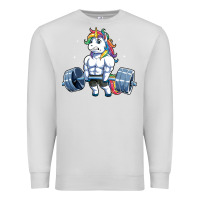 Dove Grey Unicorn Weightlifting T Fitness Gym Deadlift Rainbow Gifts Party Men W Premium Sweatshirt - trangStudio