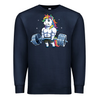 Navy Unicorn Weightlifting T Fitness Gym Deadlift Rainbow Gifts Party Men W Premium Sweatshirt - trangStudio