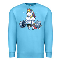 Ocean Blue Unicorn Weightlifting T Fitness Gym Deadlift Rainbow Gifts Party Men W Premium Sweatshirt - trangStudio