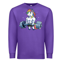 Purple Unicorn Weightlifting T Fitness Gym Deadlift Rainbow Gifts Party Men W Premium Sweatshirt - trangStudio