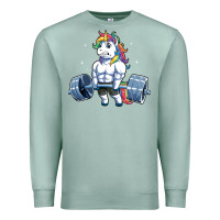 Seafoam Unicorn Weightlifting T Fitness Gym Deadlift Rainbow Gifts Party Men W Premium Sweatshirt - trangStudio
