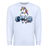 White Unicorn Weightlifting T Fitness Gym Deadlift Rainbow Gifts Party Men W Premium Sweatshirt - trangStudio