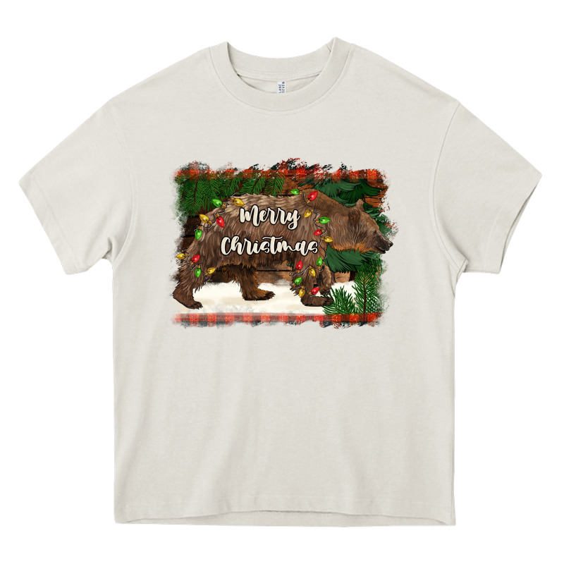 Merry Christmas Bear Heavy Core Tee by BarkalooDesign | Teevron