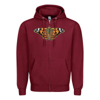 Burgundy Painted Lady Zipper Hoodie - LillyAllenDesigns