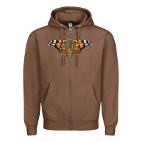 Chestnut Painted Lady Zipper Hoodie - LillyAllenDesigns