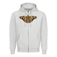 Dove Grey Painted Lady Zipper Hoodie - LillyAllenDesigns