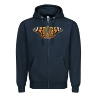 Navy Painted Lady Zipper Hoodie - LillyAllenDesigns