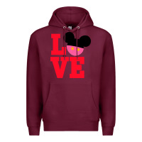 Burgundy Minnie Mouse Premium Hoodie - CowhideDigitalArt