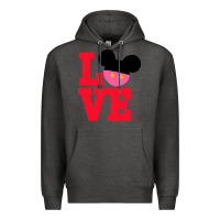 Charcoal Heather Minnie Mouse Premium Hoodie - CowhideDigitalArt
