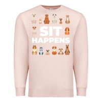 Pale Pink Dog Funny S It Happens Pet Sitting Design Premium Sweatshirt - trangStudio