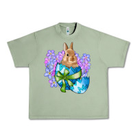Oil Green easter bunny egg flowers Urban Heavy Tee - RanaPortraitStore