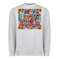Heather Grey Love Christmas highland cow Heavyweight Sweatshirt - CowhideDigitalArt