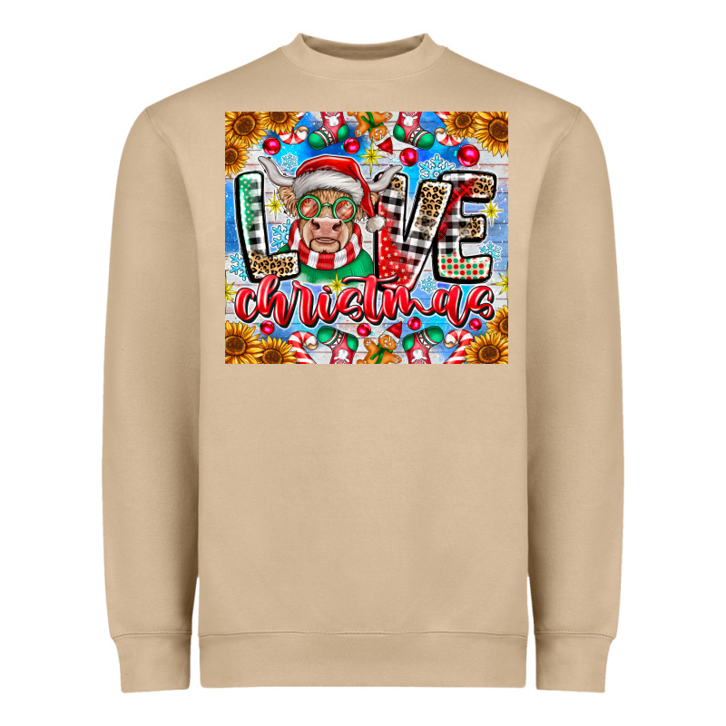 Love Christmas Highland Cow Heavyweight Sweatshirt by CowhideDigitalArt | Teevron