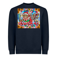 Navy Love Christmas highland cow Heavyweight Sweatshirt - CowhideDigitalArt