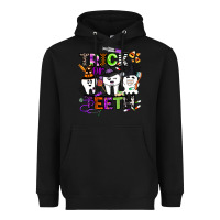 Black trick or teeth Heavyweight Hoodie - BarkalooDesign