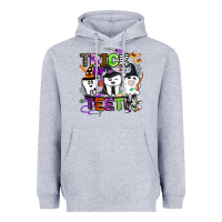 Heather Grey trick or teeth Heavyweight Hoodie - BarkalooDesign