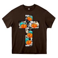 Chocolate Brown pumpkin cross Heavy Core Tee - JahusDesignShop