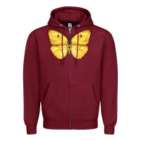Burgundy Cloudless Sulphur Butterfly Zipper Hoodie - LillyAllenDesigns