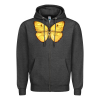 Charcoal Heather Cloudless Sulphur Butterfly Zipper Hoodie - LillyAllenDesigns