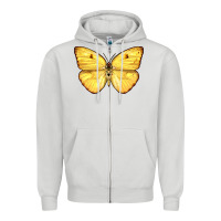 Dove Grey Cloudless Sulphur Butterfly Zipper Hoodie - LillyAllenDesigns