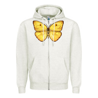 Oatmeal Heather Cloudless Sulphur Butterfly Zipper Hoodie - LillyAllenDesigns