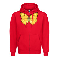 Red Cloudless Sulphur Butterfly Zipper Hoodie - LillyAllenDesigns