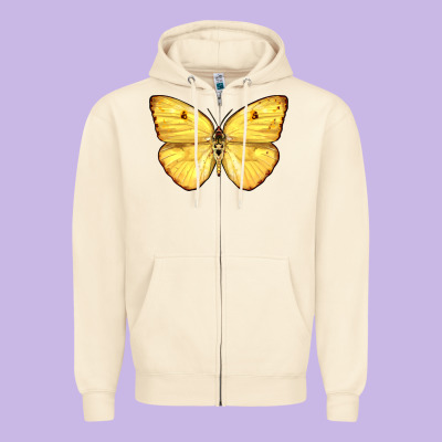 Cloudless Sulphur Butterfly Zipper Hoodie Designed By Lillyallendesigns