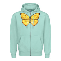 Seafoam Cloudless Sulphur Butterfly Zipper Hoodie - LillyAllenDesigns