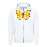 White Cloudless Sulphur Butterfly Zipper Hoodie - LillyAllenDesigns
