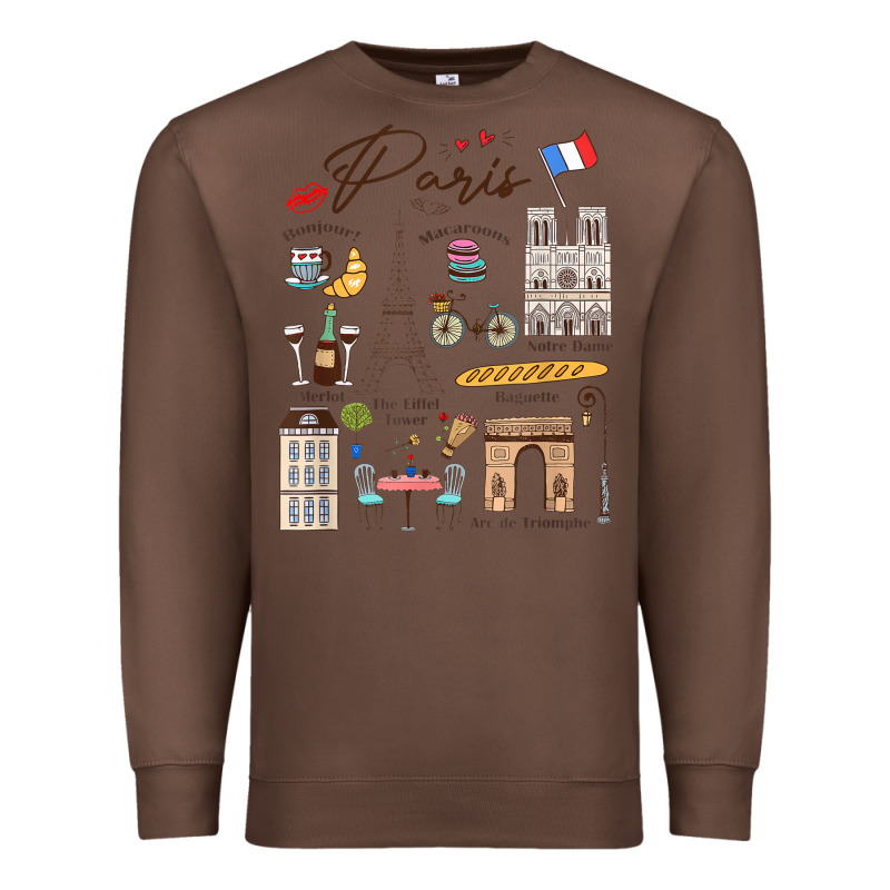 Paris Bonjour Eiffel Tower Paris Lover Paris Traveling Vacay Premium Sweatshirt by trangStudio | Teevron