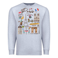 Heather Grey paris bonjour eiffel tower paris lover paris traveling vacay Premium Sweatshirt - trangStudio