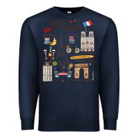 Navy paris bonjour eiffel tower paris lover paris traveling vacay Premium Sweatshirt - trangStudio