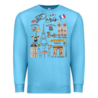 Ocean Blue paris bonjour eiffel tower paris lover paris traveling vacay Premium Sweatshirt - trangStudio