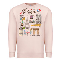 Pale Pink paris bonjour eiffel tower paris lover paris traveling vacay Premium Sweatshirt - trangStudio