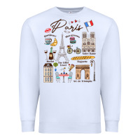 White paris bonjour eiffel tower paris lover paris traveling vacay Premium Sweatshirt - trangStudio