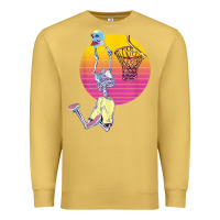 Antique Gold basketball player halloween pumpkin skeletons kids boys Premium Sweatshirt - trangStudio