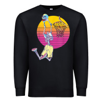 Black basketball player halloween pumpkin skeletons kids boys Premium Sweatshirt - trangStudio