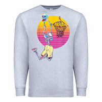 Heather Grey basketball player halloween pumpkin skeletons kids boys Premium Sweatshirt - trangStudio