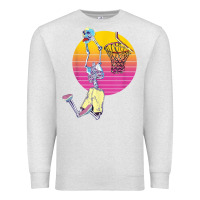 Oatmeal Heather basketball player halloween pumpkin skeletons kids boys Premium Sweatshirt - trangStudio
