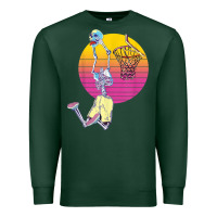 Sports Green basketball player halloween pumpkin skeletons kids boys Premium Sweatshirt - trangStudio