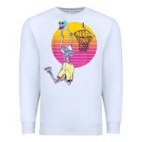 White basketball player halloween pumpkin skeletons kids boys Premium Sweatshirt - trangStudio